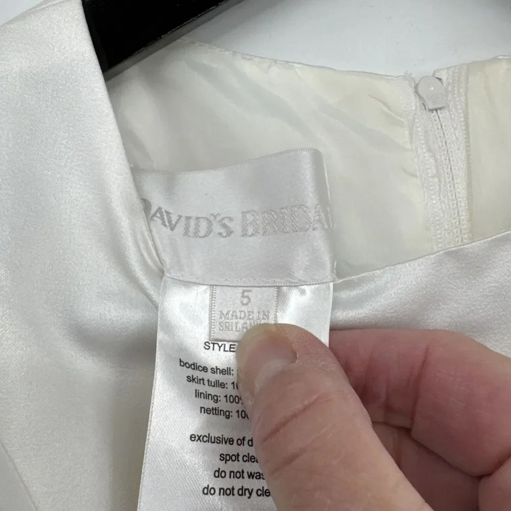 David's Bridal Flower Girl Dress Trapped Petals‎ Size 5 Wedding Navy Blue NWT - Picture 5 of 10